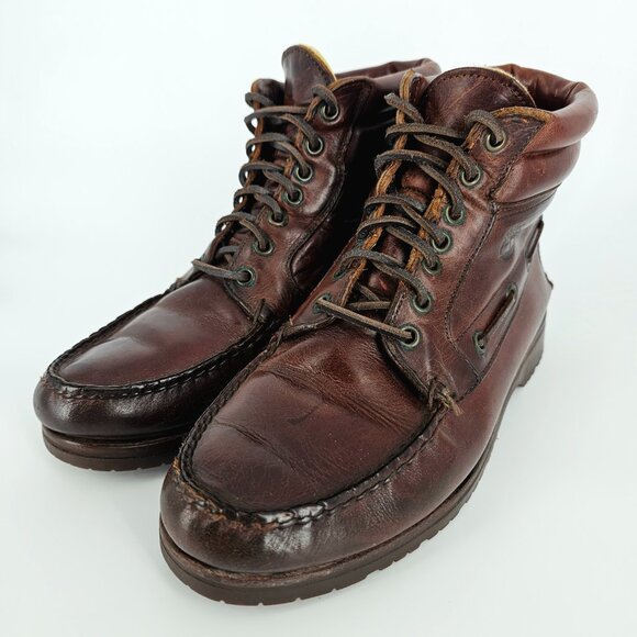 Timberland Vintage Moc Toe Leather Boat Dock Chukka Boots Brown Men\'s Size 8 USA main image 10